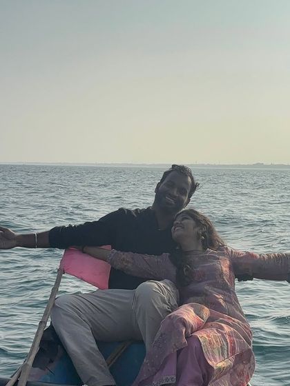 Recreating the iconic Titanic pose! Our boat rides are all about having fun and making unforgettable memories.