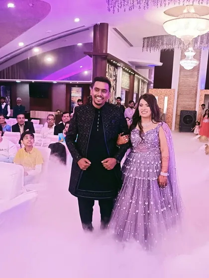 The couple making their grand entrance, ready to start their forever.