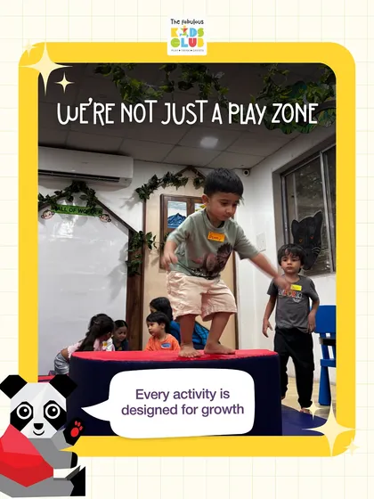 We are not just a play zone; every single activity is designed for growth. This little one is building core strength and balance while having a great time.