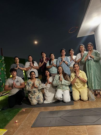 Our beautiful yoga gang after a full moon meditation. My heart overflows with gratitude for every person who shows up with an open heart to share in this sacred stillness.