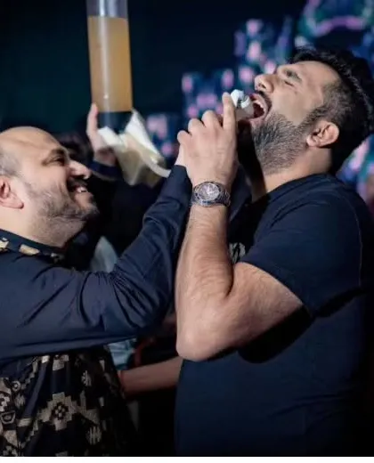 Our founder, Sid, ensures the groom has a great time with our signature shot dispenser. We focus on creating personal and fun interactions with our clients and their guests.