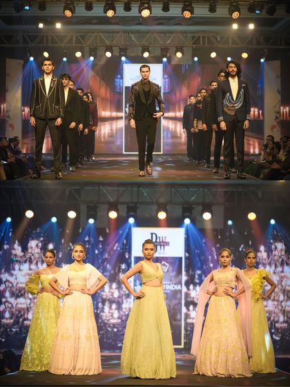 The grand finale walk at 'Face of India'. My team ensures the lighting and effects build to a crescendo for the show's most important moments.