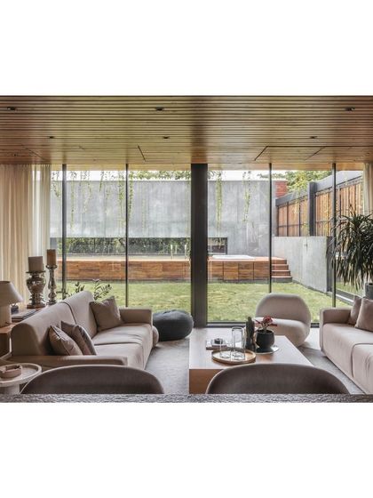 This open, inviting terrace lounge is the perfect place for the family to relax. It's designed to be flexible, accommodating both intimate gatherings and larger parties.