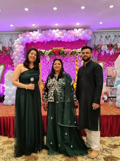 A picture with the lovely couple, Sheetal and Avinash, at their baby shower. It's an honor to stand with them and help make their celebration unforgettable.