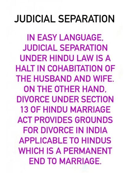 Judicial separation is a legal halt in a marriage, allowing couples to live apart without ending the marriage. It is different from a divorce, which is a permanent end to the marital relationship.