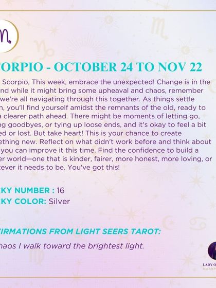 A weekly tarot reading for Scorpio about embracing the unexpected. This reading is a chance to create something new and find the confidence to build a better world.