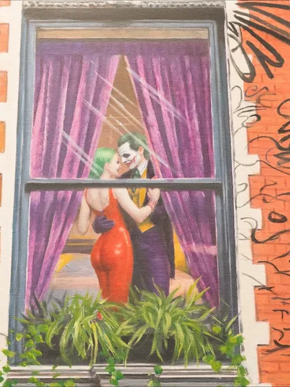 Another window into "Ordinary Powers," revealing a private, intimate moment between the Joker and Harley Quinn.