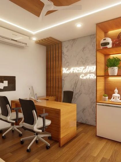 A duplicate of 138, showcasing the well-lit and branded office environment.