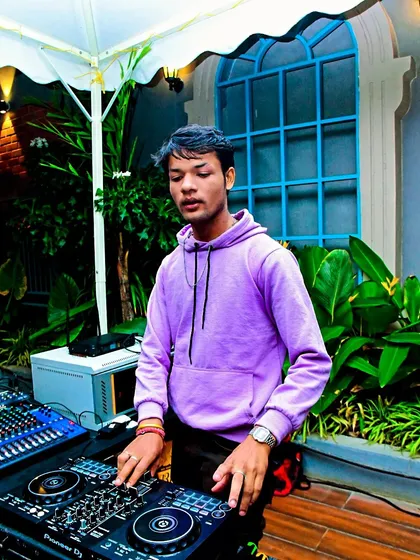 A shot from an outdoor event at Nusa in Bangalore. Even in a more open setting, I bring the same focus and energy to my DJ set.