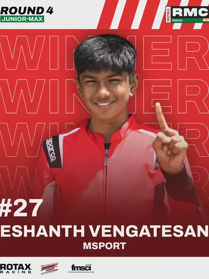 Eshanth Vengatesan wins the Junior Max category at Round 4 of the National Championship.