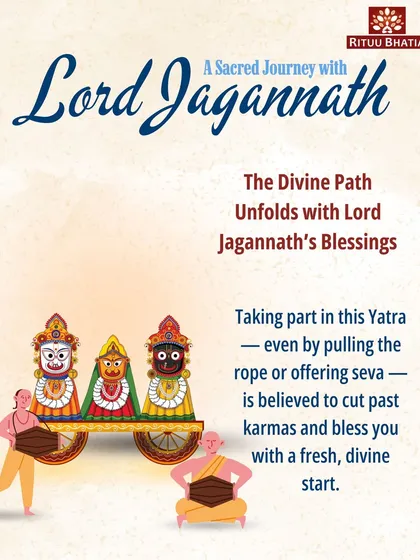 The Rath Yatra of Lord Jagannath is a sacred journey that offers a chance for a divine start. It is believed that taking part in this yatra, even by simply pulling the rope of the chariot or offering seva (service), can help cut past karmas and bless you with a fresh beginning.