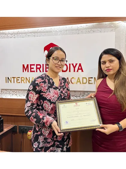 Another successful student completes her training. We are excited to see her thrive in her new career as a beautician.