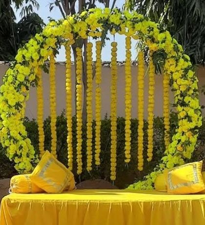 Shanaya Decorations - All-Inclusive Ceremony Packages (Haldi & Mehendi) Signature Ring Backdrops photo 24