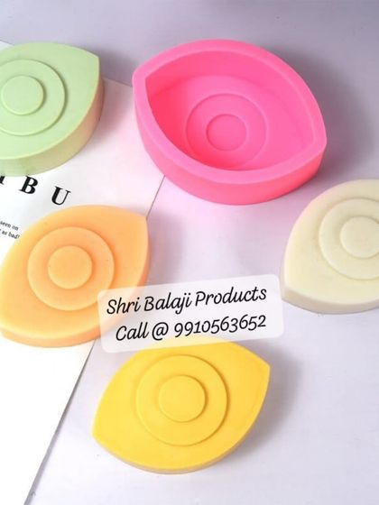 A vibrant display of my evil eye mold and the colorful soaps made from it. This design is both trendy and meaningful, making it a great addition to your product line.