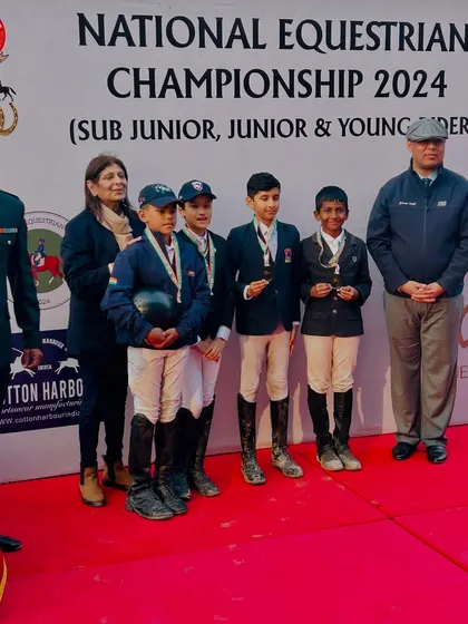 Our sub-junior and junior riders at the medal ceremony for the National Equestrian Championship 2024. A proud moment for the entire team.