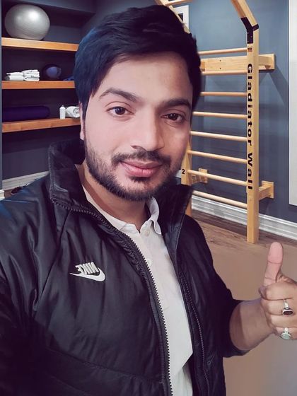 A thumbs-up from the gym. Staying healthy and positive is a daily choice.