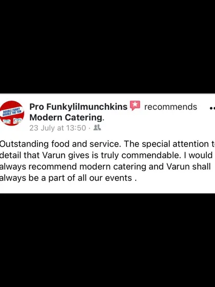 "Outstanding food and service" is what we always aim for. This review commends my personal attention to detail, which is something I bring to every single event we cater.