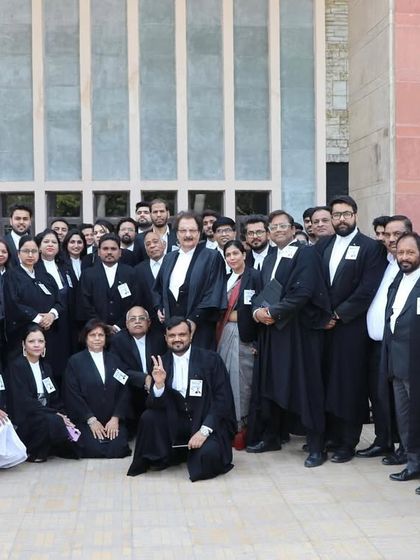 Another group photo with colleagues at the Delhi High Court, showing our collective support during the bar elections.