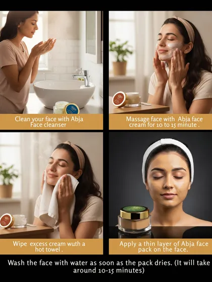 Here is a simple yet effective Ayurvedic facial you can do at home with my Mini Facial Kit. This four-step ritual is designed to cleanse with a herbal cleanser, nourish with a face cream massage, and finally detoxify with a face pack. It is a complete regimen to maintain a healthy, glowing complexion between consultations.