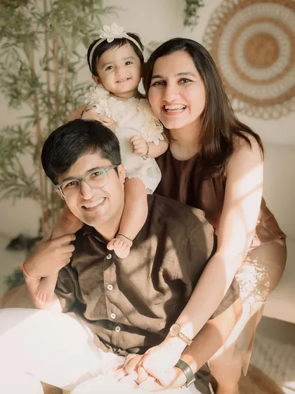 A perfect family-of-three portrait, full of love and connection.