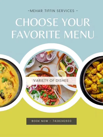 Don't hesitate to ask for your favorite dishes. We offer a variety of sabzis and dals and can create a custom menu for you. This graphic shows some of the different dishes we can prepare.