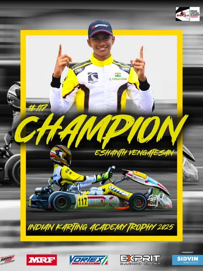 Crowning the champion of the Indian Karting Academy Trophy. This series is a key part of our development pathway, designed to identify and elevate up-and-coming racers who show exceptional promise and skill.