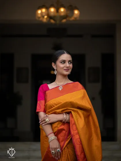 An elegant indoor portrait from the jewelry shoot, using the ambient light of the palace to create a sophisticated mood.