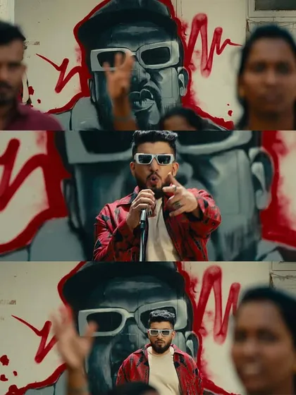 A few shots of my portrait of Naezy the Baa from his music video. It was cool to see my art as the backdrop for his performance. The man himself really liked it.