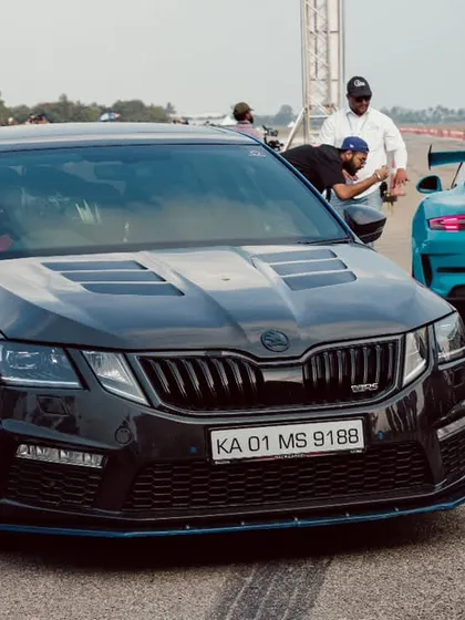 The lineup at our auto expo is a playground for gearheads. Here's a look at a custom Skoda Octavia and a Porsche GT3 RS waiting their turn to roar.