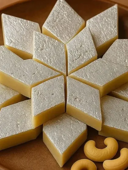 The classic Kaju Katli, made the traditional way. I use only the finest cashews to create this smooth, melt-in-your-mouth barfi, a timeless favourite for any celebration or gift.