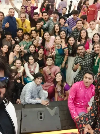 A selfie with the energetic crowd on Day 7 of Navratri at NSCI Mumbai. The fever was high and the dance floor was full.