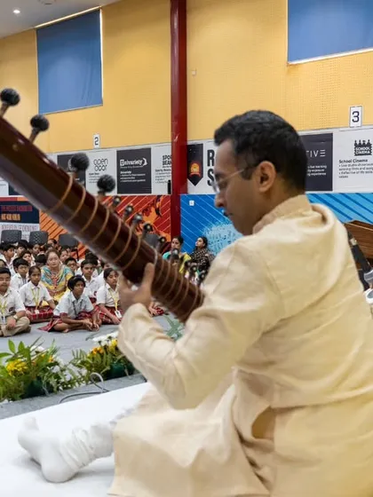 A lecture demonstration for students as part of a SPIC MACAY event. I am passionate about introducing the younger generation to the beauty of Indian classical music and tailoring performances for educational settings.