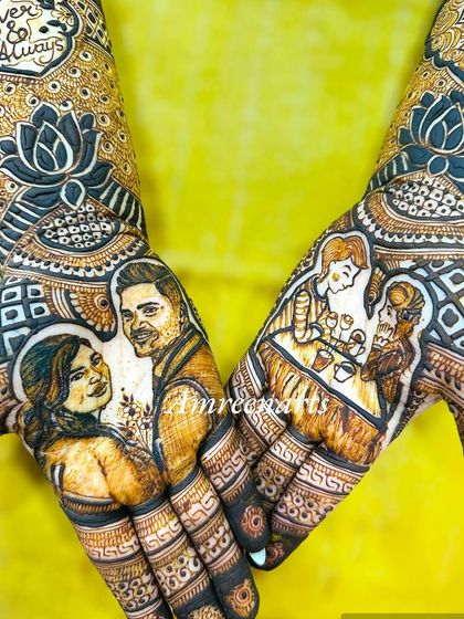 A close-up of the portrait and coffee date scene, highlighting the incredible detail and storytelling aspect of my work.