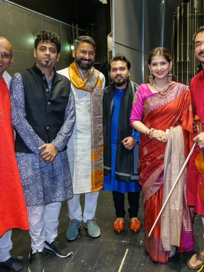 Fun and candid moments with the artists of the Hindustani-Carnatic collaboration in Chicago. The camaraderie off-stage is just as important as the music on-stage.