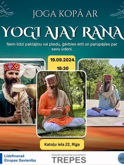 An event poster for one of my yoga workshops in Riga, Latvia. These flyers help spread the word and invite new people to experience the benefits of traditional yoga.