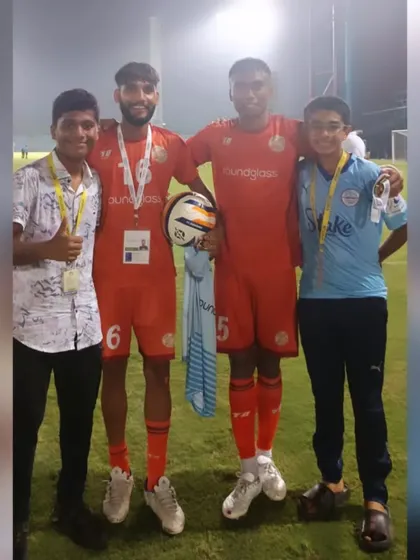 Our players meeting professional footballers from East Bengal FC and RoundGlass Punjab FC.