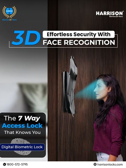 Your face is your key. Our locks feature 3D Face Recognition for effortless, hands-free security. It is the 7-way access lock that knows you, providing a personal and secure way to enter your home.