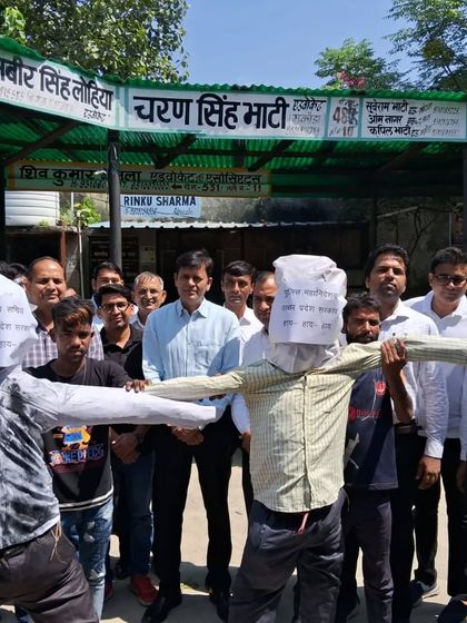 A photograph from our protest, where we used an effigy to represent the state authorities responsible for the brutal actions against lawyers. Our message is clear: we will not be silenced.