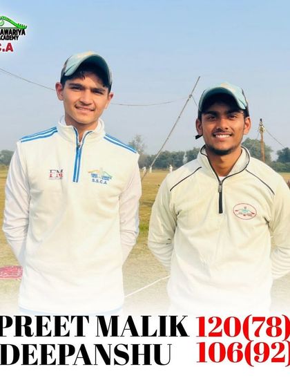 Two of our champs, Preet Malik and Deepanshu, who both scored centuries in the same match. A brilliant partnership.