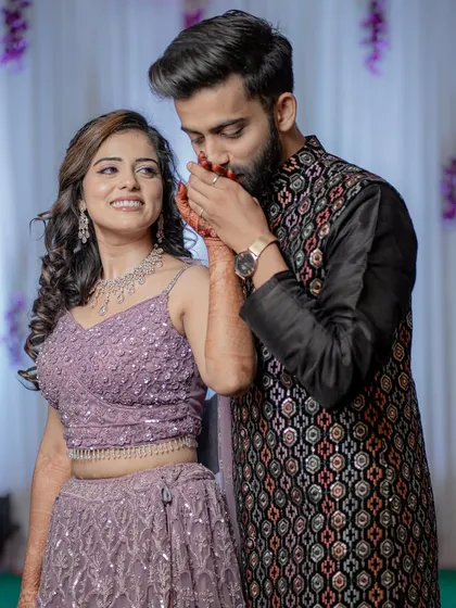 A romantic moment between the couple during their sangeet.
