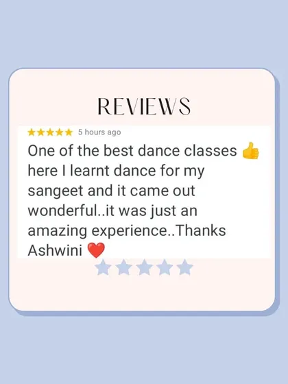 "One of the best dance classes." It was an amazing experience teaching this client for her sangeet and seeing it all come together so wonderfully.