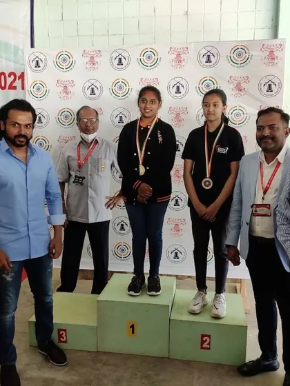 Celebrating a major win for our young athlete Tilottama Sen at the South Zone Shooting Championship. Her dedication is an inspiration to all our junior shooters.