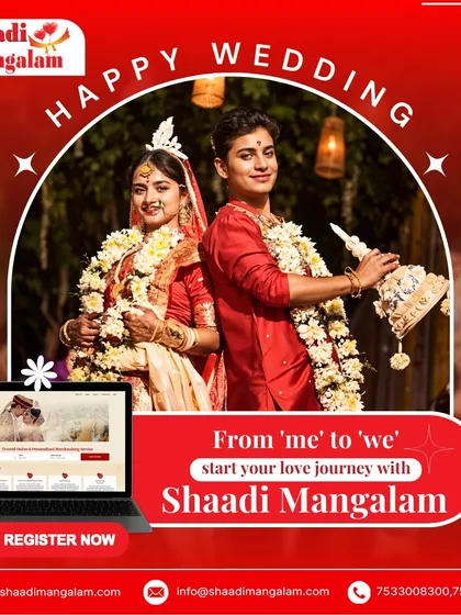 From 'me' to 'we', your love journey starts with us. This happy couple, celebrating their Bengali wedding, found their path to togetherness through our dedicated service.