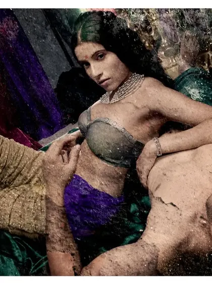 One more from the Kamasutra series. This image captures a moment of intimacy and power, with a focus on storytelling through body language.
