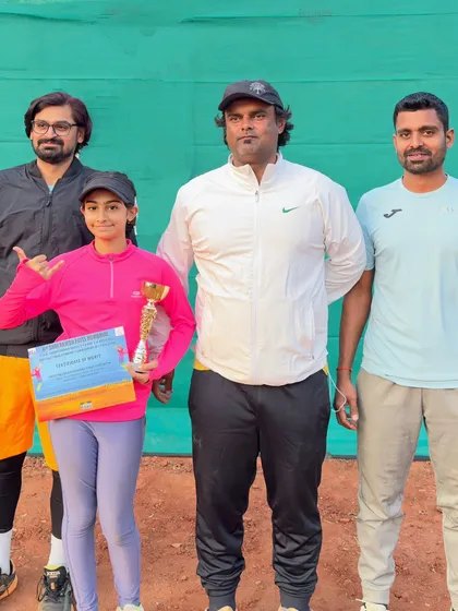 The runner-up of the Girls Singles at the 6th Shri Rajesh Patel Memorial AITA Championship Series, our player Meera Kothari.