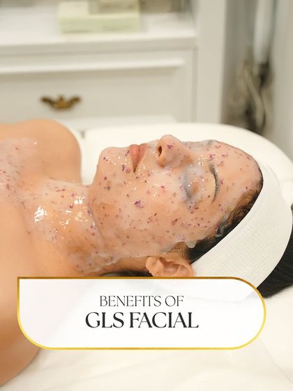 A client experiencing the GLS Radiance Medi-Facial. This superficial peel uses a unique blend of acids to improve overall complexion, leaving skin tighter, smoother, and brighter.