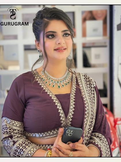 A happy and confident client, ready for her event. The makeup enhances her features and brings out her natural radiance.