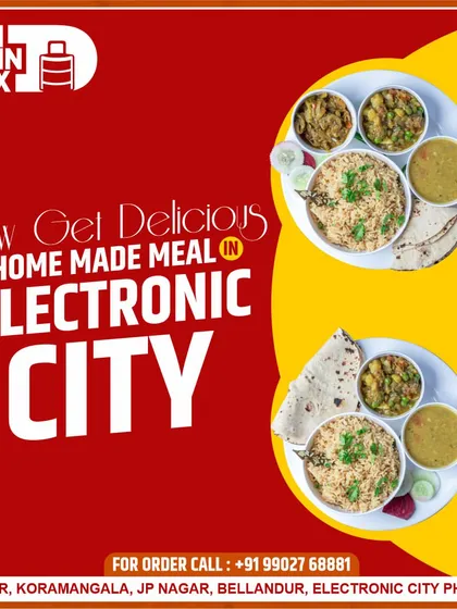 Another look at our delivery service announcement for Electronic City. We are committed to bringing our tasty and hygienic North Indian meals to more locations across the city.
