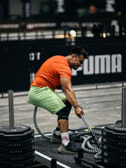 The final pulls of the sled. This is where your training and mental toughness are tested. Every rep counts towards your finish time.