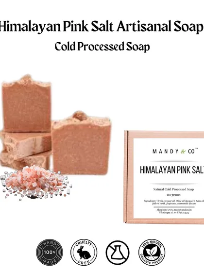 Experience a spa day at home with my Himalayan Pink Salt soap. It's rich in minerals to help restore balance, soothe irritation, and gently exfoliate for improved skin texture.